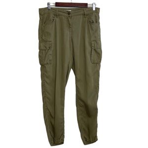 Barbour Pants Women 10 Green Lyocell Tencel Cargo Commando Trousers Army Utility